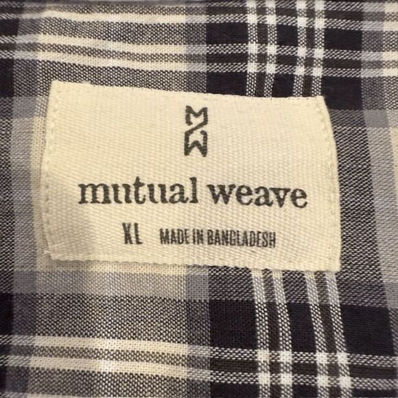 Mutual Weave Men's Button Front Shirt Black Tan Plaid Size XL - Picture 4 of 9